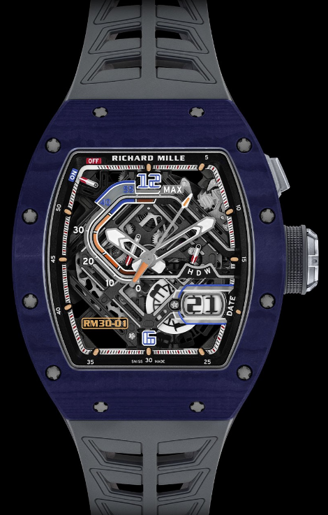Best Richard Mille RM 30-01 Automatic with Declutchable Rotor Blue Titanium Replica Watch